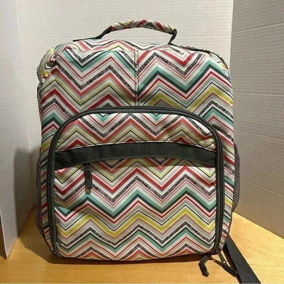 Thirty One Party Punch Backpack Sling Camera Diaper Bag One Shoulder Chevron - Picture 1 of 13